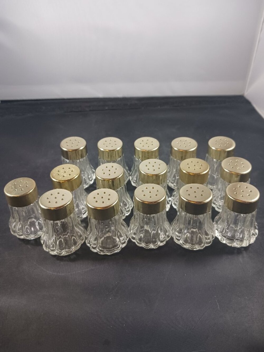 Vintage Mini Glass Salt and Pepper Shakers Set of 16 (new)